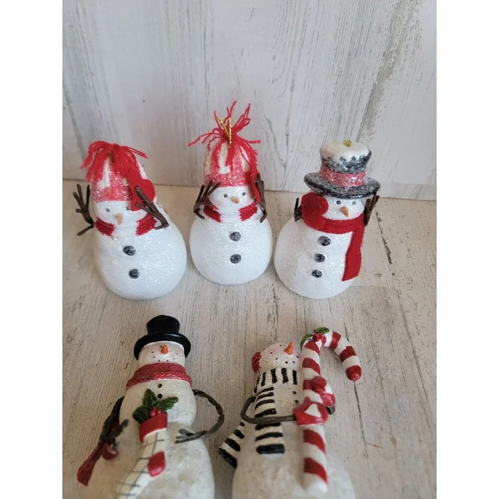 Glitter Variety‎ candy cane snowman ornament Xmas set home decor